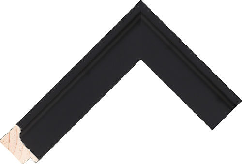 Corner sample of Black Scoop Ayous Frame Moulding