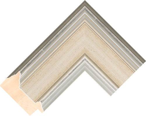 Corner sample of Silver Scoop Pine & Spruce Frame Moulding