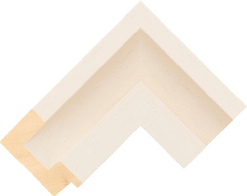 Corner sample of Cream Flat Ayous Frame Moulding