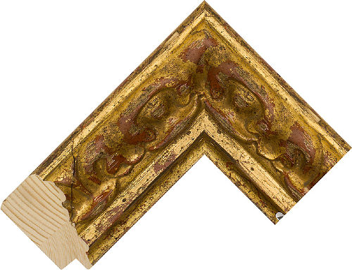 Corner sample of Gold Spoon Pine & Spruce Frame Moulding