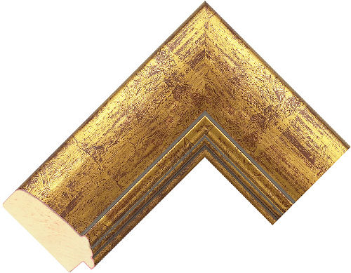 Corner sample of Gold Cushion Poplar Frame Moulding