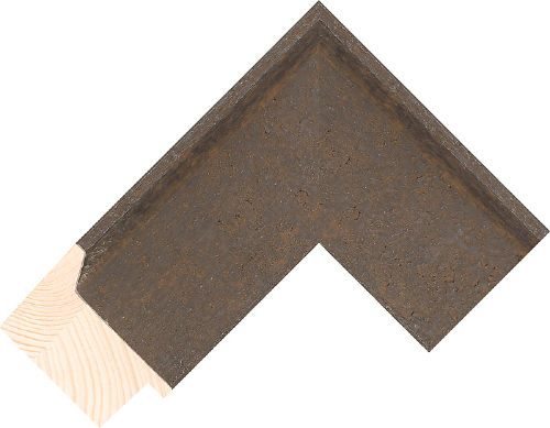 Corner sample of Aged Steel Flat Pine Frame Moulding