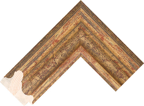Corner sample of Gold Scoop Pine & Spruce Frame Moulding