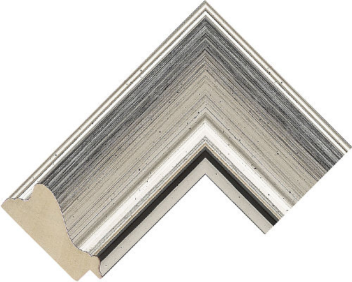 Corner sample of Silver Spoon Pine Frame Moulding