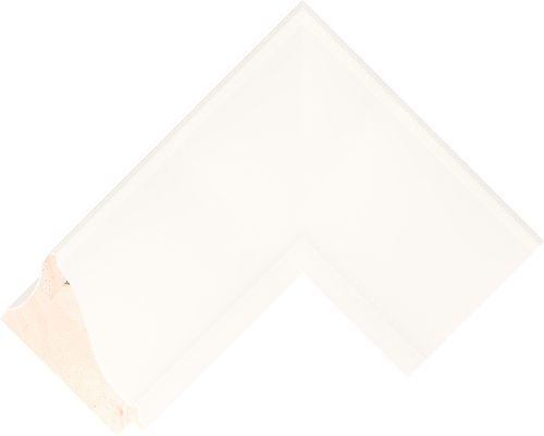 Corner sample of White Scoop Pine Frame Moulding