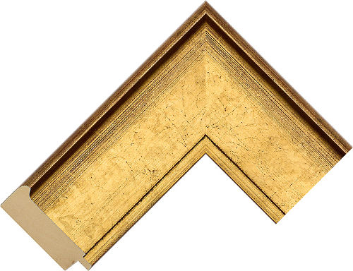 Corner sample of Gold Flat Pine Frame Moulding