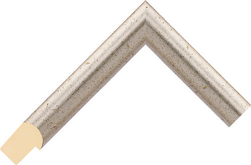 Corner sample of Silver Hockey Pine Frame Moulding