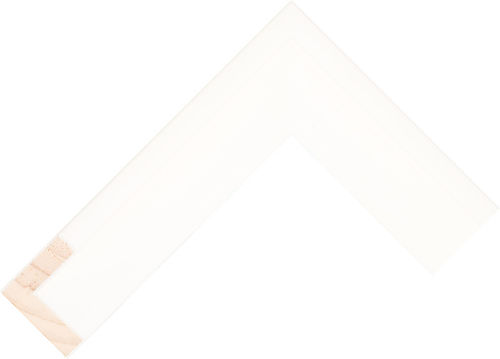 Corner sample of White Float Damar Frame Moulding
