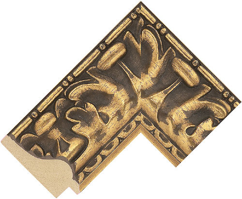 Corner sample of Gold Reverse Pulai Frame Moulding