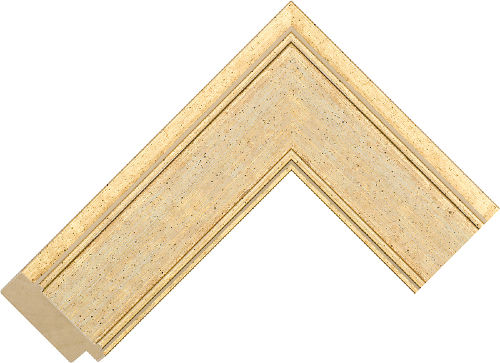 Corner sample of GoldIivory Flat Jenitri Frame Moulding