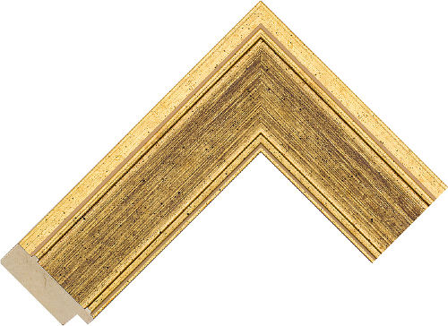 Corner sample of Gold Flat Jenitri Frame Moulding
