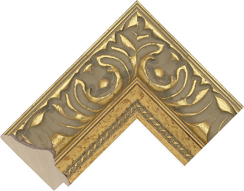 Corner sample of Gold Reverse Meranti Frame Moulding