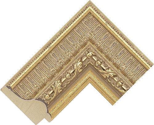Corner sample of Gold Reverse Poplar Frame Moulding