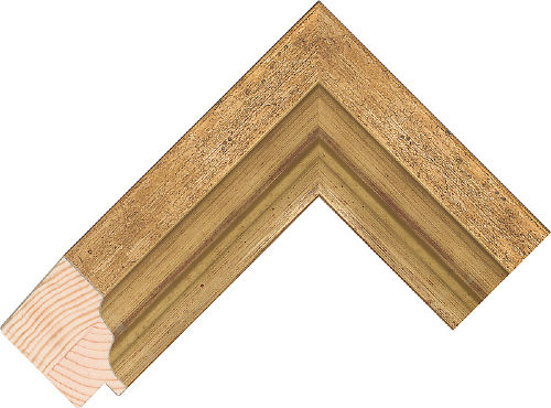 Corner sample of Topaz+Gold Scoop Pine & Spruce Frame Moulding