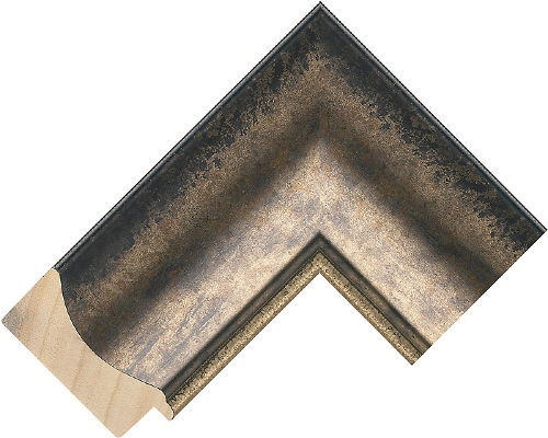 Corner sample of Grey/Gold Spoon Pine & Spruce Frame Moulding