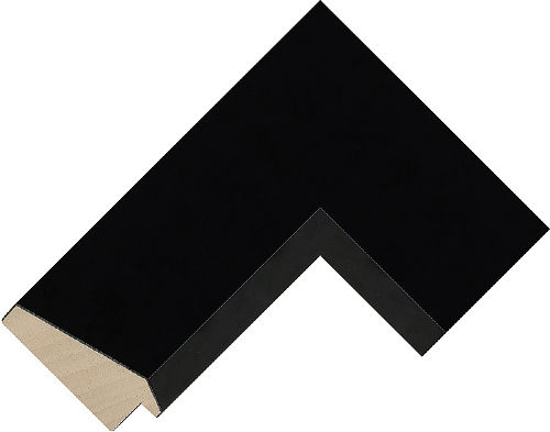 Corner sample of Black Reverse Radiata Pine Frame Moulding
