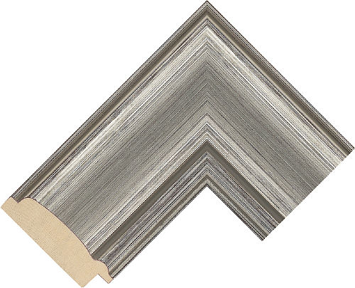 Corner sample of Silver Cushion Poplar Frame Moulding