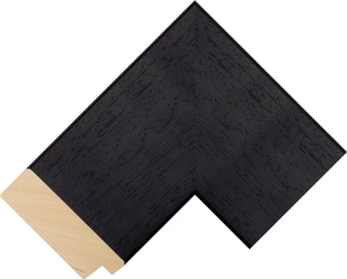 Corner sample of Black Flat Caxeta Frame Moulding