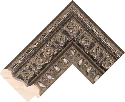 Corner sample of Silver Reverse Jenitri Frame Moulding