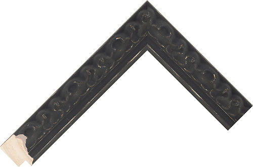 Corner sample of Black+Silver Scoop Jenitri Frame Moulding