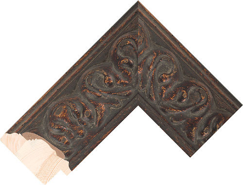 Corner sample of Brown Reverse Pine & Spruce Frame Moulding