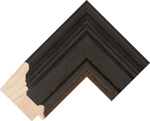 Corner sample of Wenge Scoop Radiata Pine Frame Moulding