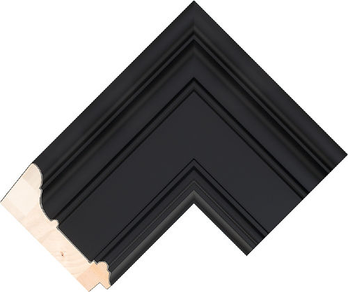 Corner sample of Black Spoon Pine Frame Moulding