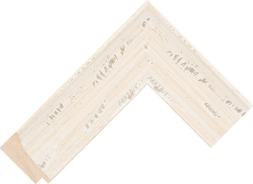 Corner sample of Whitewashed Scoop Spruce Frame Moulding