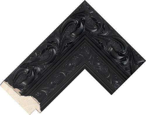 Corner sample of Black Reverse Jenitri Frame Moulding