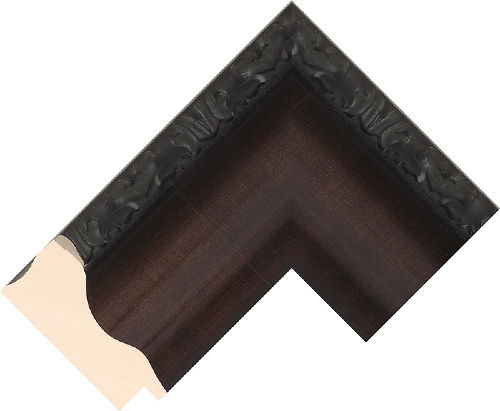 Corner sample of Wenge Scoop Ayous ASIP Frame Moulding