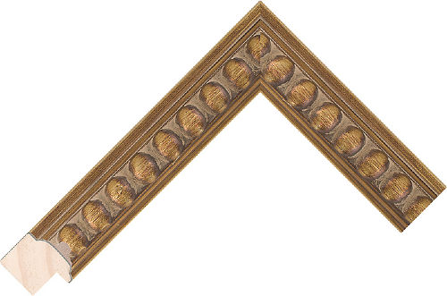Corner sample of Gold Cushion Jenitri Frame Moulding