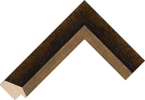 Corner sample of Gold Reverse Pine & Spruce Frame Moulding