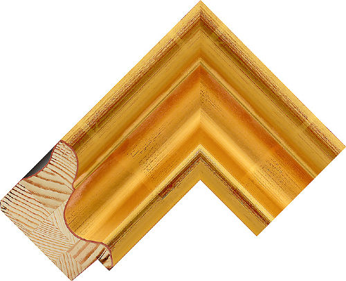 Corner sample of Gold Scoop Pine & Spruce Frame Moulding
