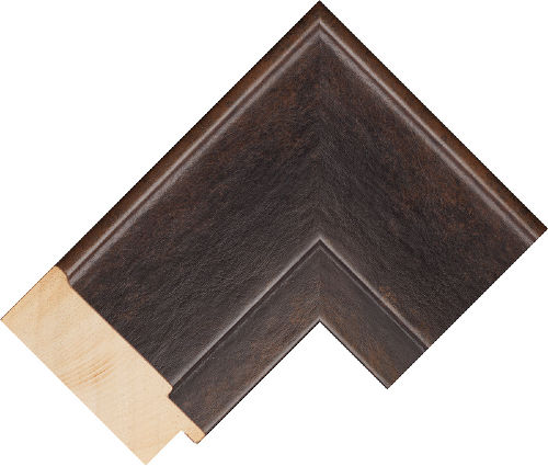 Corner sample of Antique Brown Flat Ayous ASIP Frame Moulding