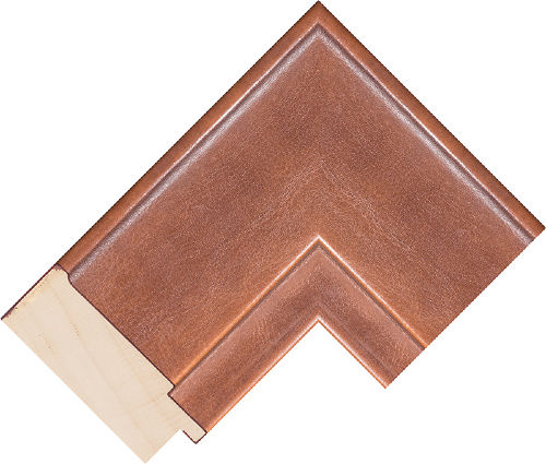 Corner sample of Cognac Flat Ayous ASIP Frame Moulding