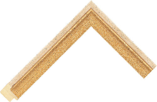 Corner sample of Gold/Cream Flat Ayous Frame Moulding