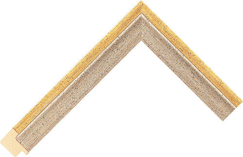 Corner sample of Gold/Silver Flat Ayous Frame Moulding