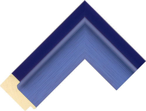 Corner sample of Blue Flat Ayous Frame Moulding