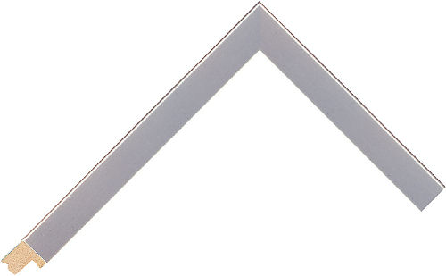Corner sample of Brushed Silver Flat Ayous Frame Moulding