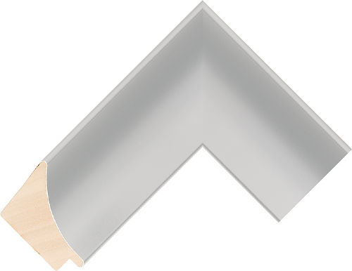 Corner sample of Brushed Silver Scoop Ayous Frame Moulding
