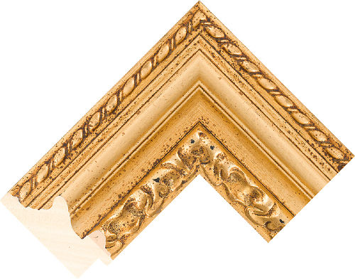Corner sample of Gold Reverse Ayous Frame Moulding