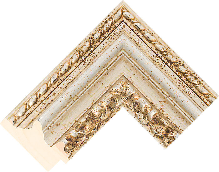 99mm Wide Silver Reverse Ayous Picture Frame Moulding 940044 DIY Framing