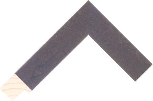 Corner sample of Ebony Flat Taeda Pine Frame Moulding