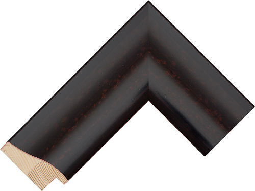 Corner sample of Black/Red Reverse Pine Frame Moulding