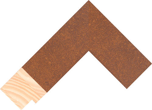 Corner sample of Rust Flat Pine Frame Moulding