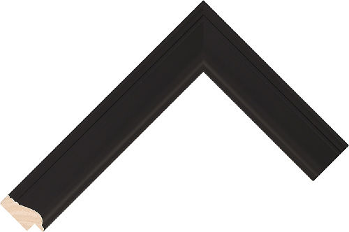 Corner sample of Black Reverse Pine Frame Moulding