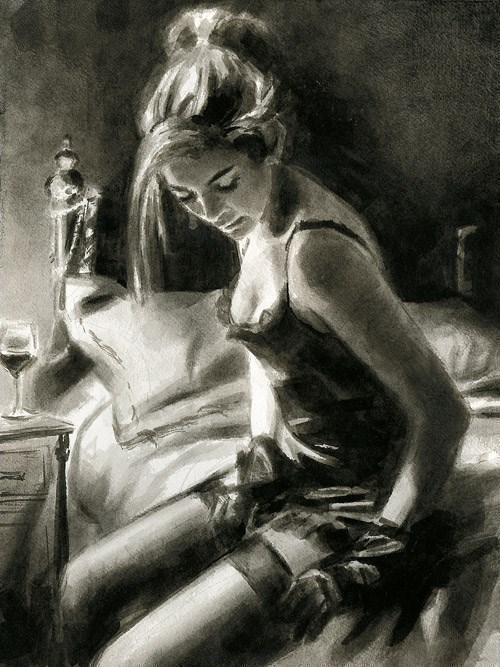 Paola Con Media Negras by Fabian Perez