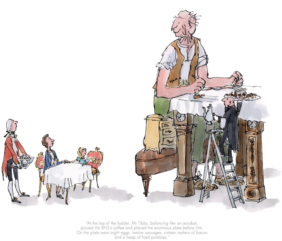 The BFG has breakfast with the Queen by Sir Quentin Blake
