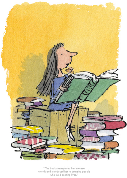The Books Transported Her.... by Sir Quentin Blake