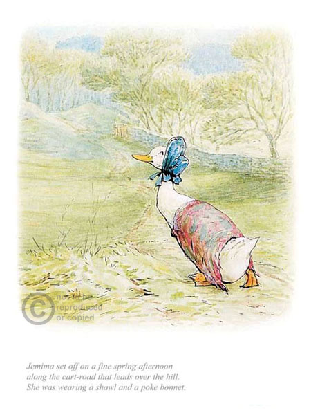 Jemima Wearing A Poke Bonnet by Beatrix Potter